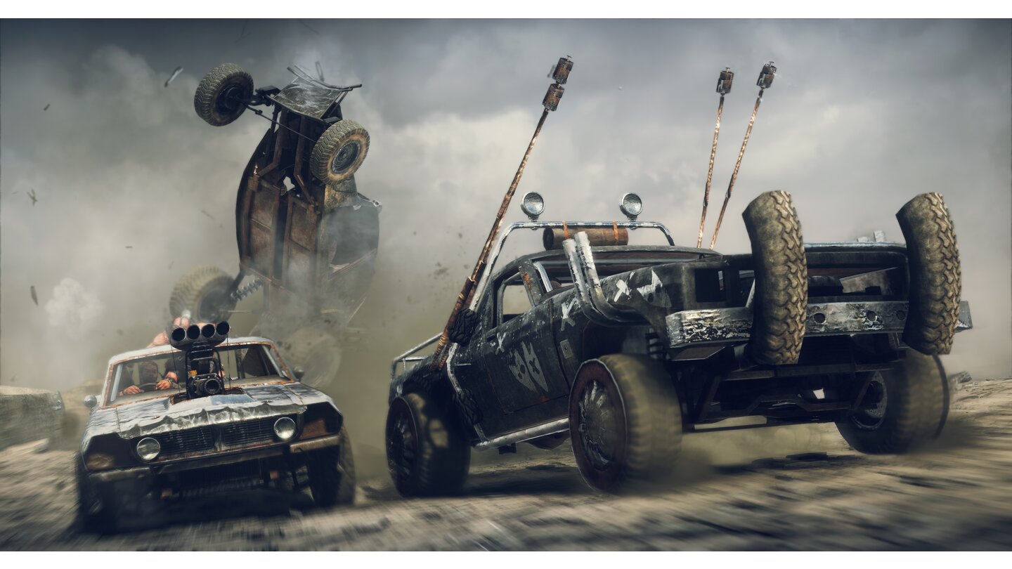 Mad MaxWie in den Filmvorbildern gibt es auch im Spiel spektakuläre Auto-Action.