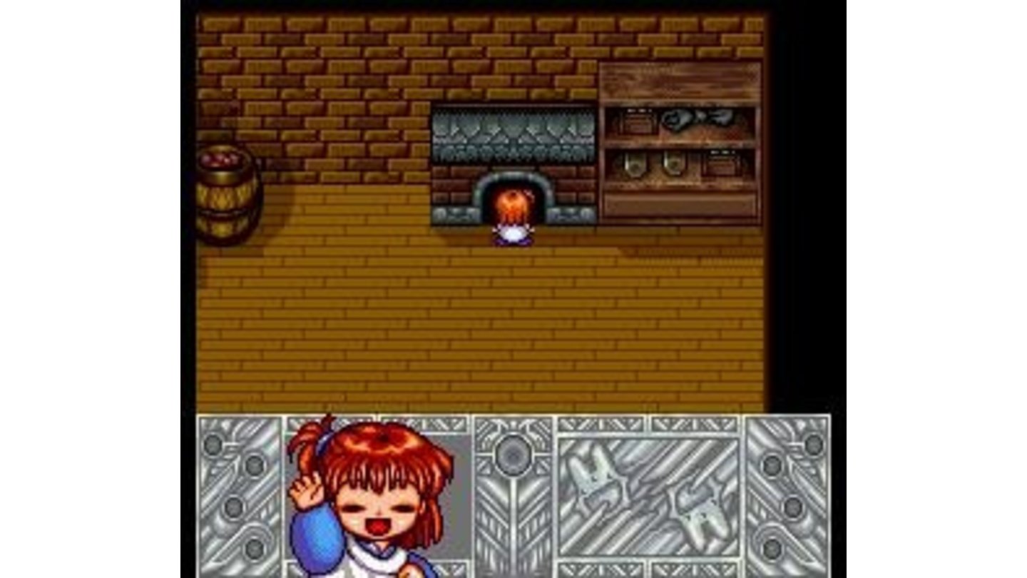 Arle tries to walk into the fireplace