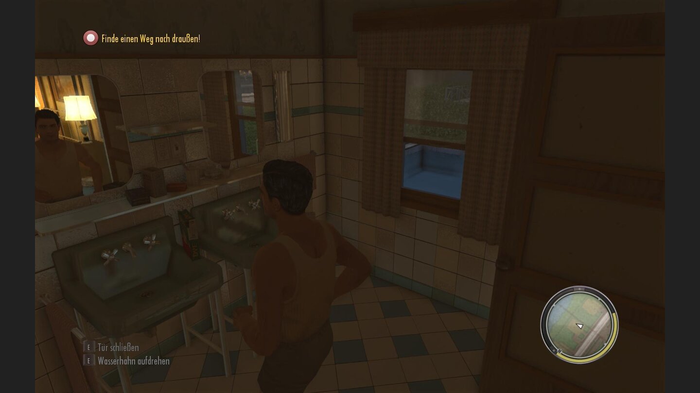 Ein Freund von unsGehen Sie in das Bad neben Ihrem Schlafzimmer und springen Sie durch das kleine Fenster.