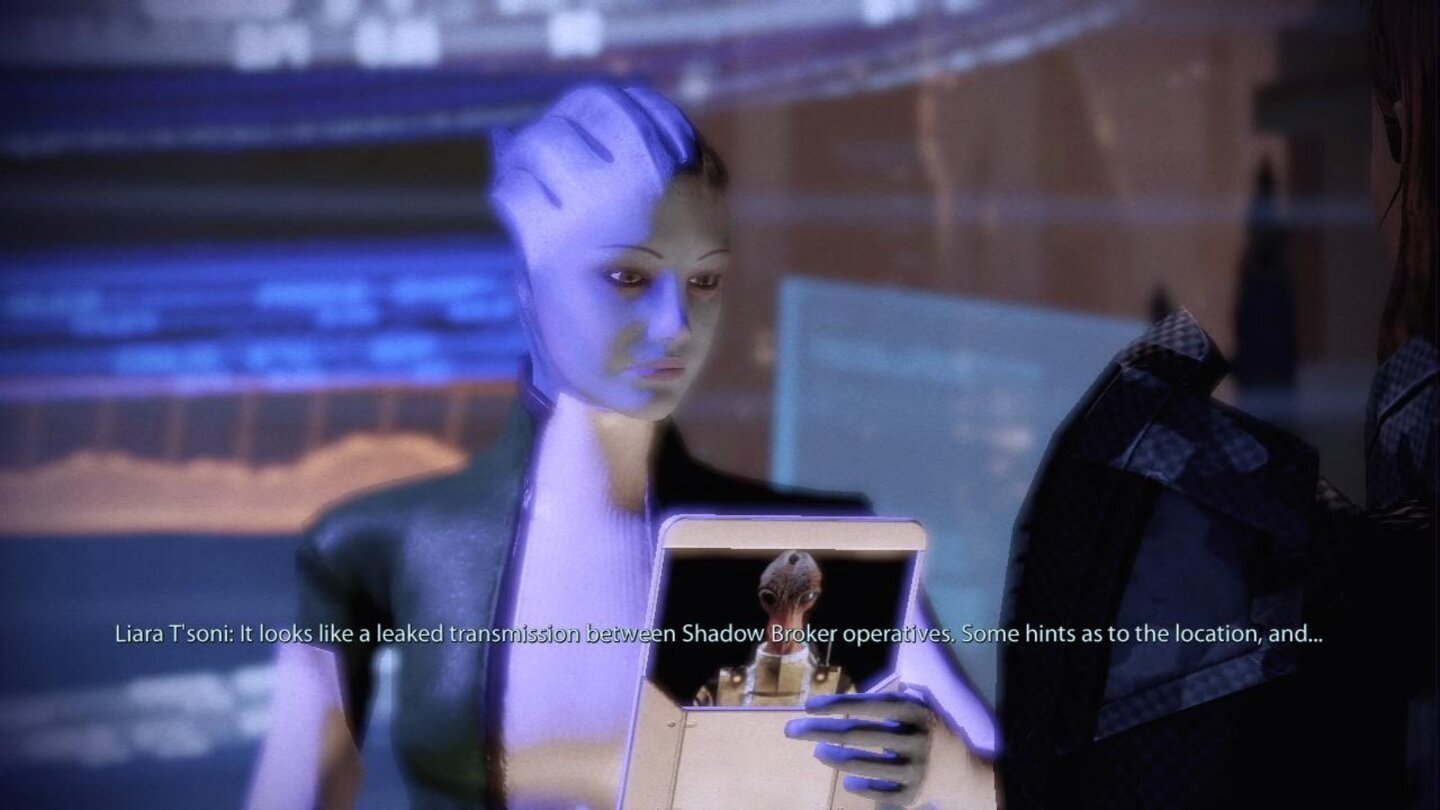 Mass Effect 2: Versteck des Shadow BrokerWir treffen Liara auf Illium wieder und überbringen ihr die Hinweise von Cerberus.