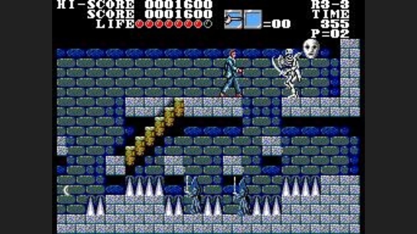 A large skeleton guarding an item