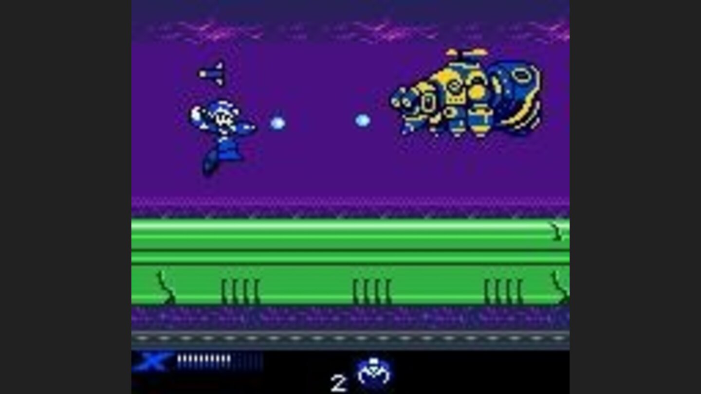 Blasting the X-Buster in a big flying droid: pay attention and avoid its missiles!