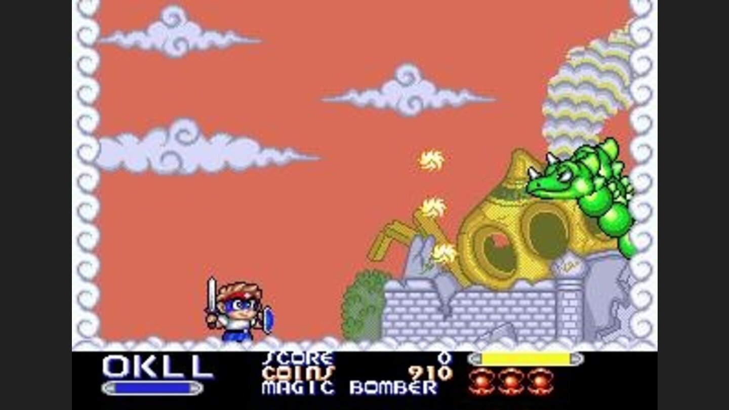 Boss battle against a dragon