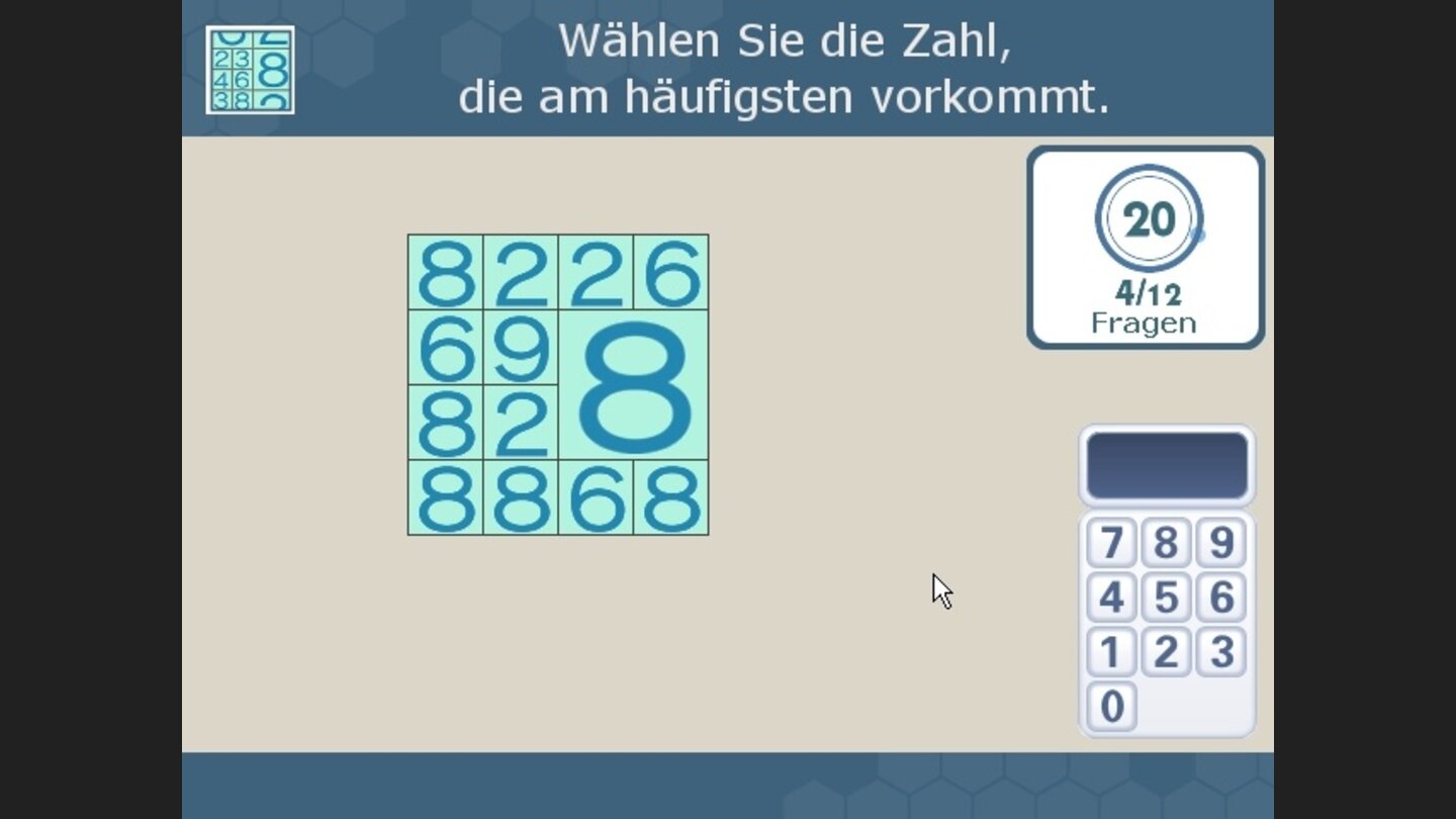 Mehrheit: Welche Zahl ist am häufigsten zu sehen.