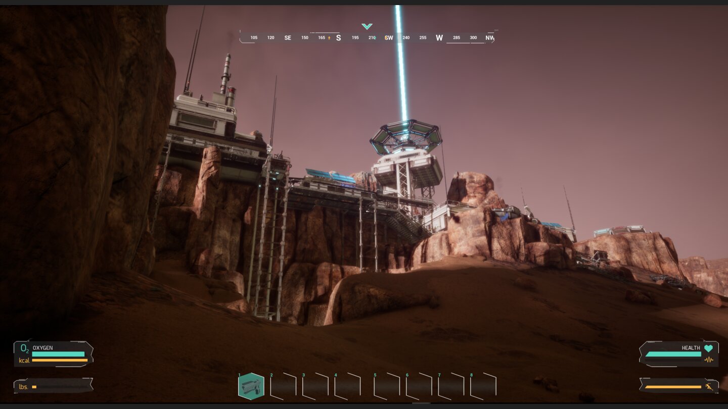 Memories of MarsDieser Lichtstrahl kündigt ein FLOP-Event an, bei dem Gegnerwellen angreifen.