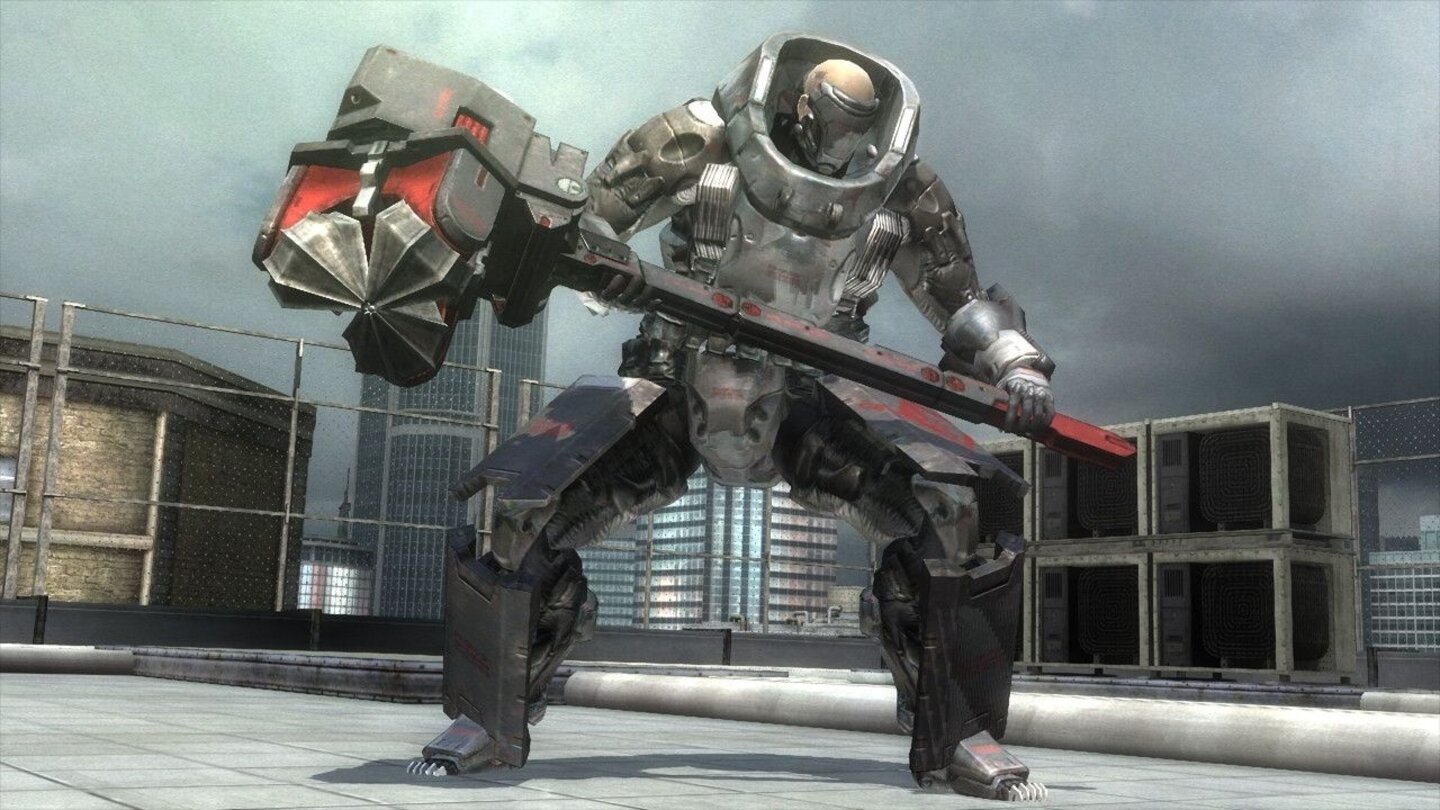 Metal Gear Rising: RevengeanceViele Feinde stellen sich Raiden im Nahkampf.