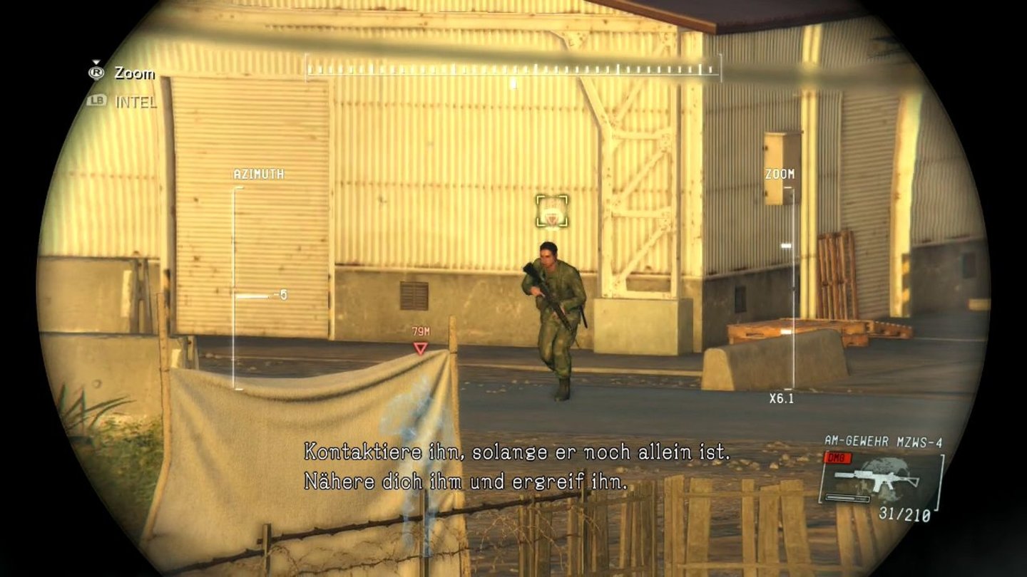 Metal Gear Solid 5: Ground ZeroesIn einer Nebenmission ist es unsere Aufgabe, einen Doppelagenten zu kontaktieren. Den müssen wir in der Basis allerdings erst noch finden.