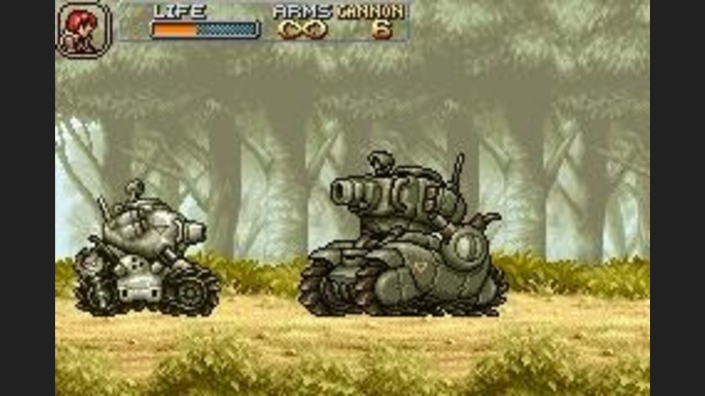 Metal Slug (in the left) meets the big Formor.