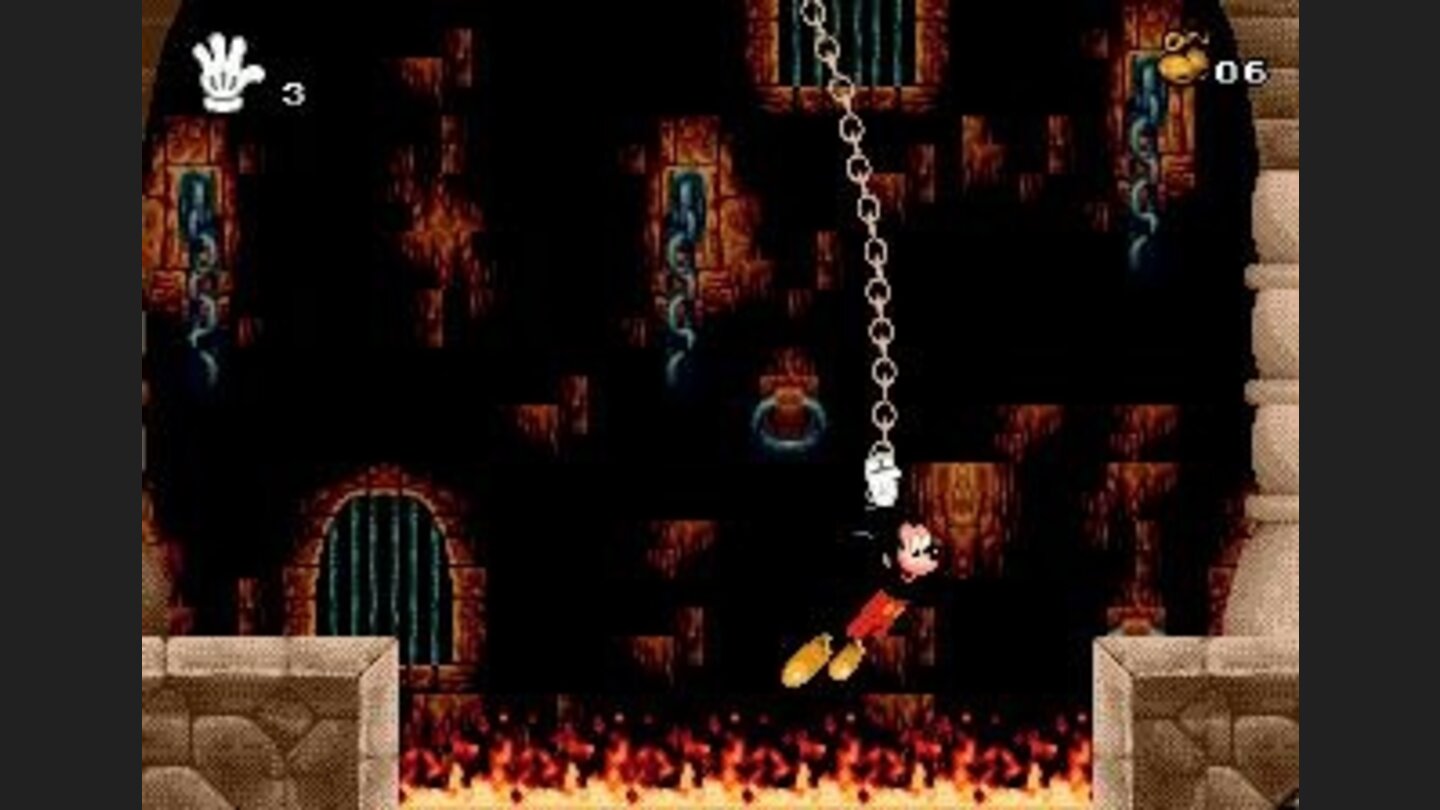 Swinging from a chain