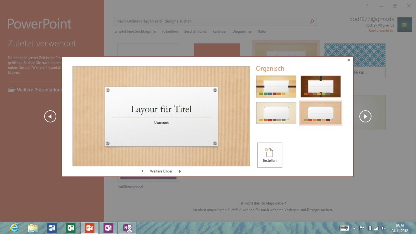 Microsoft Office 2013 für Windows 8 RT