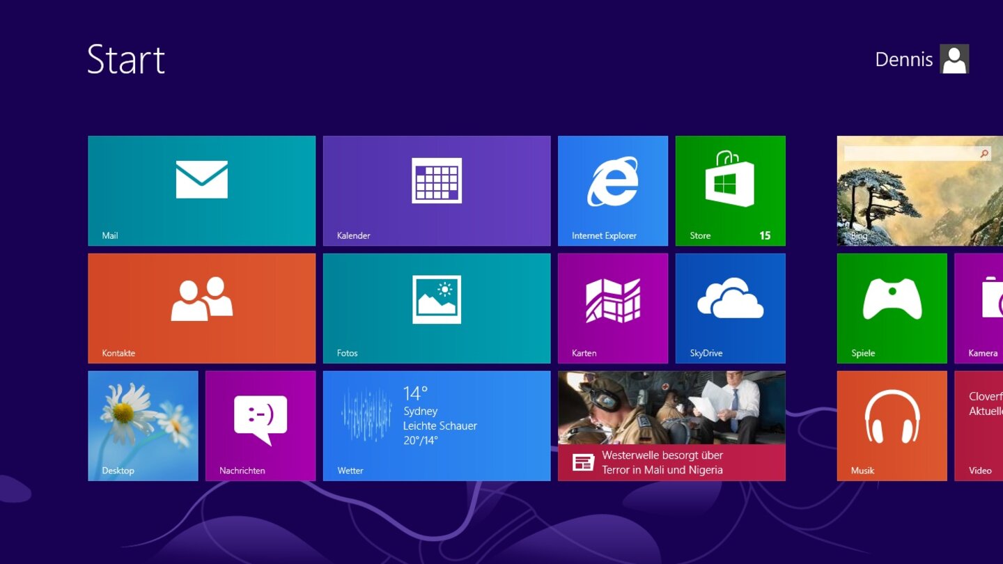 Microsoft Windows 8 RT auf dem Microsoft Surface