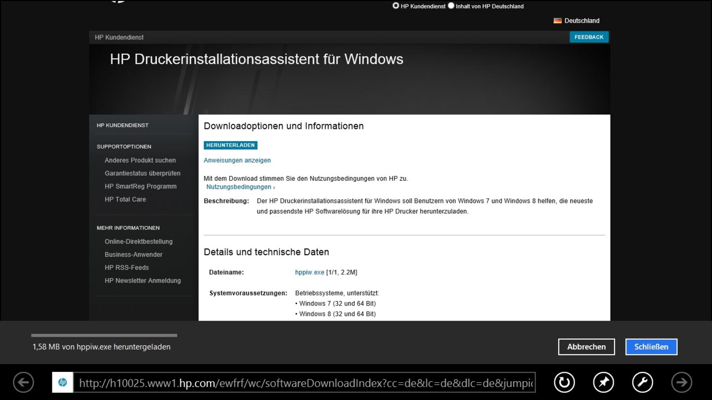 Microsoft Windows 8 RT auf dem Microsoft Surface