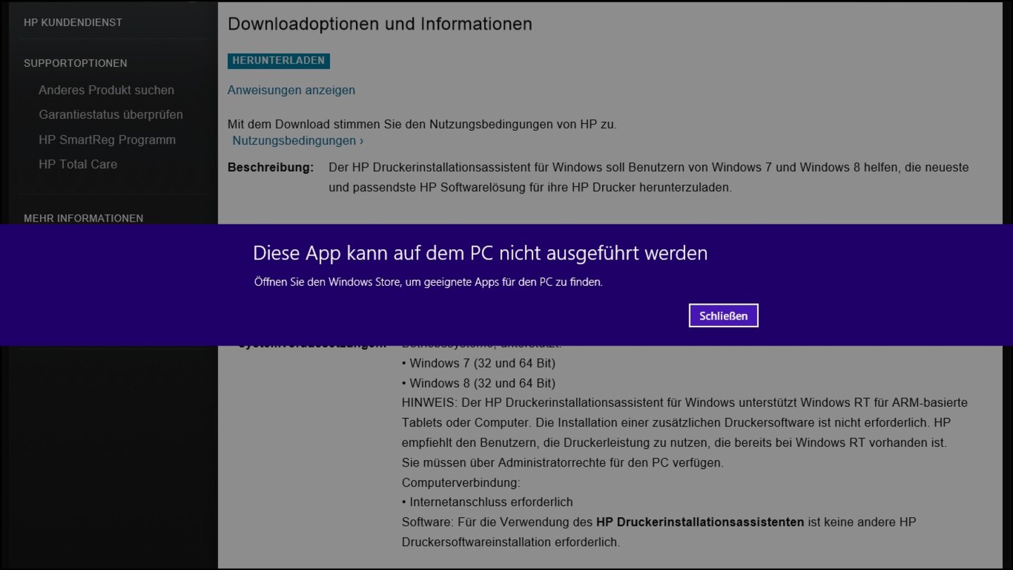 Microsoft Windows 8 RT auf dem Microsoft Surface