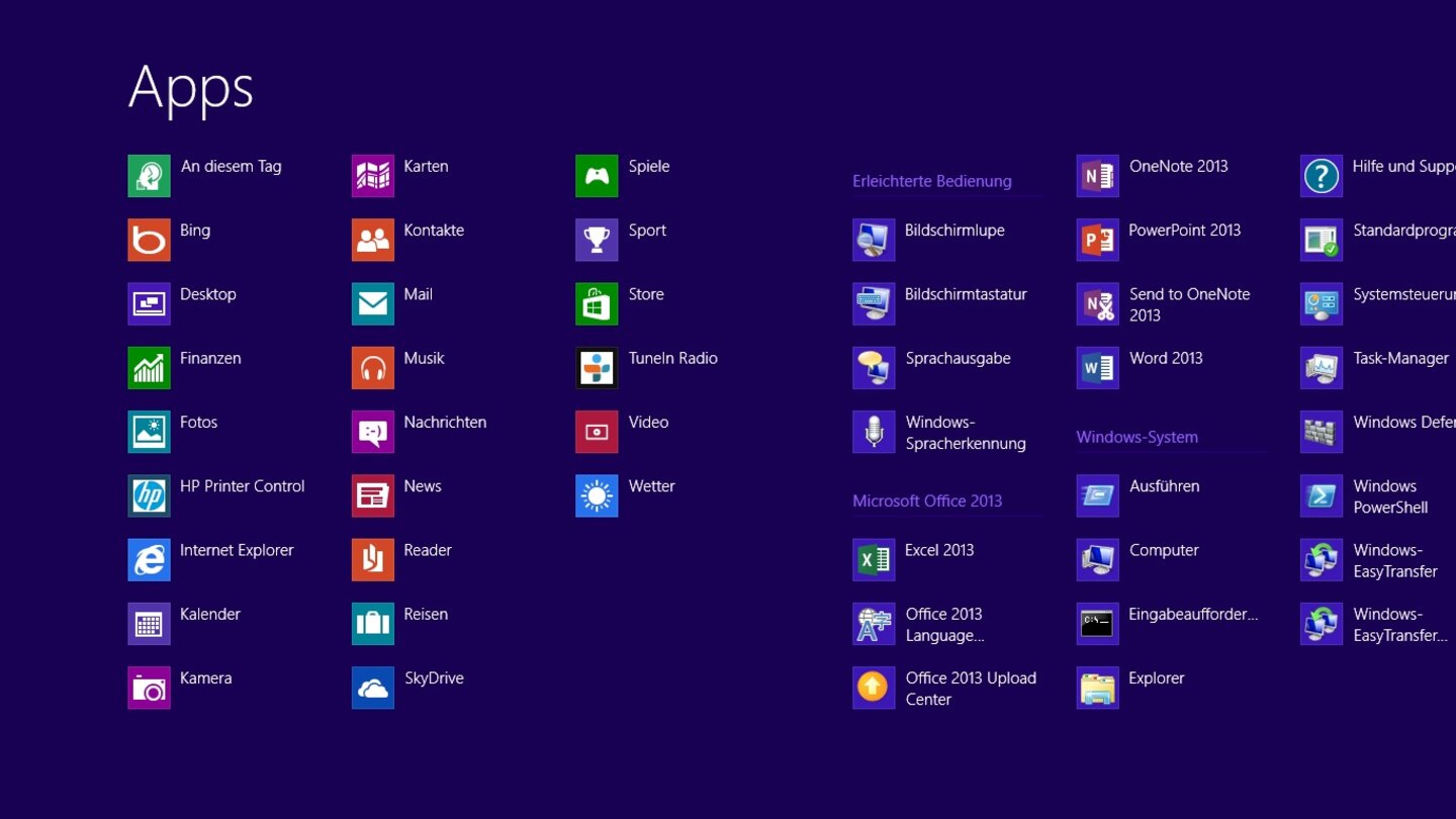 Microsoft Windows 8 RT auf dem Microsoft Surface