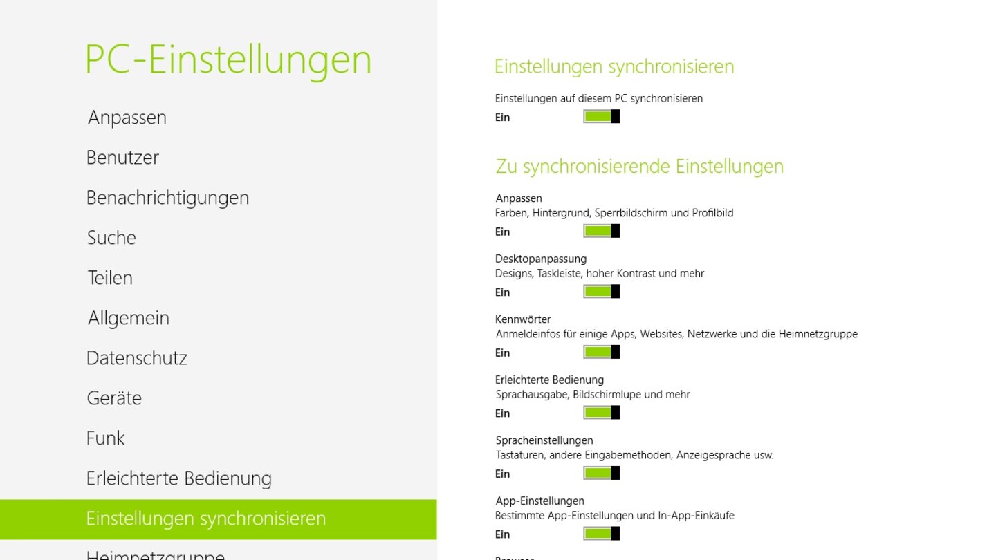 Microsoft Windows 8 RT auf dem Microsoft Surface