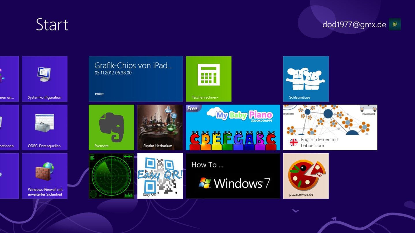 Microsoft Windows 8 RT auf dem Microsoft Surface