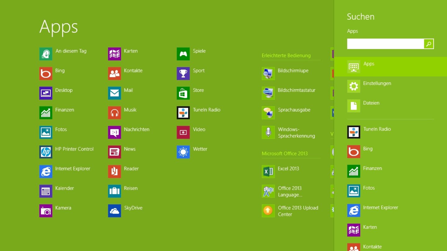 Microsoft Windows 8 RT auf dem Microsoft Surface