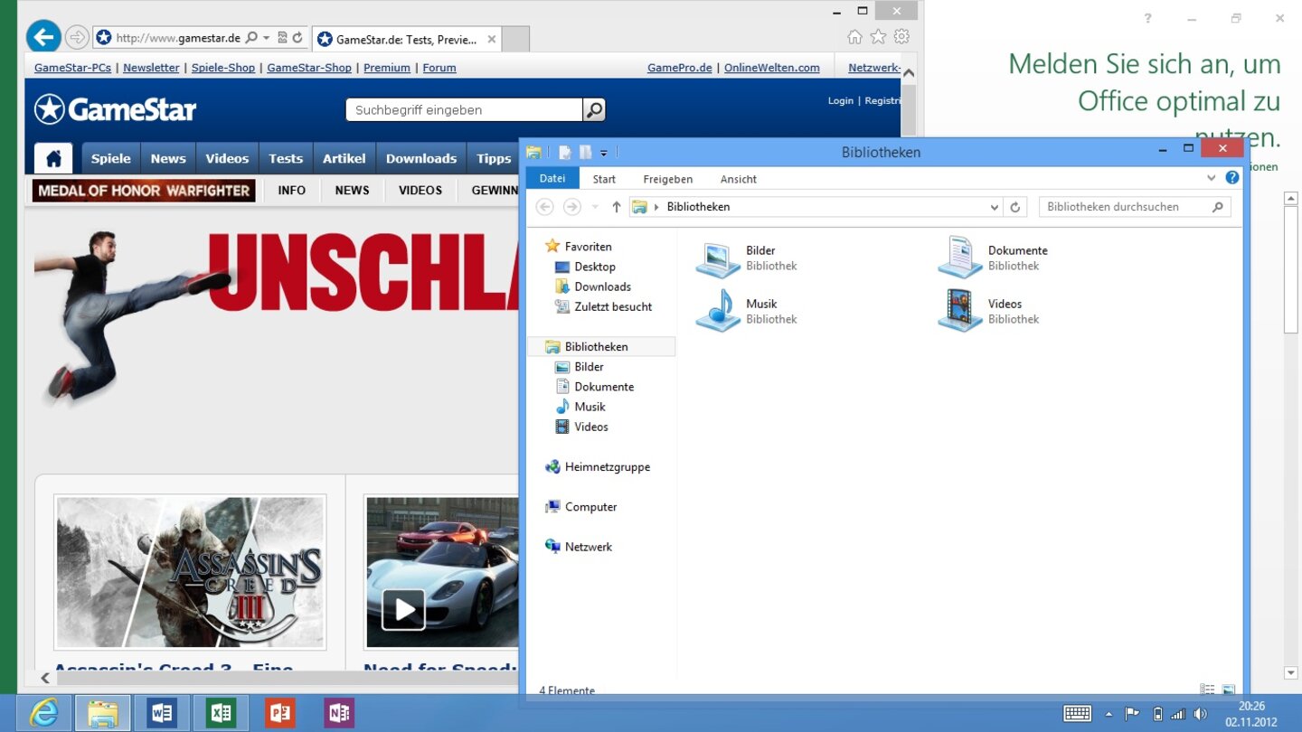Microsoft Windows 8 RT auf dem Microsoft Surface