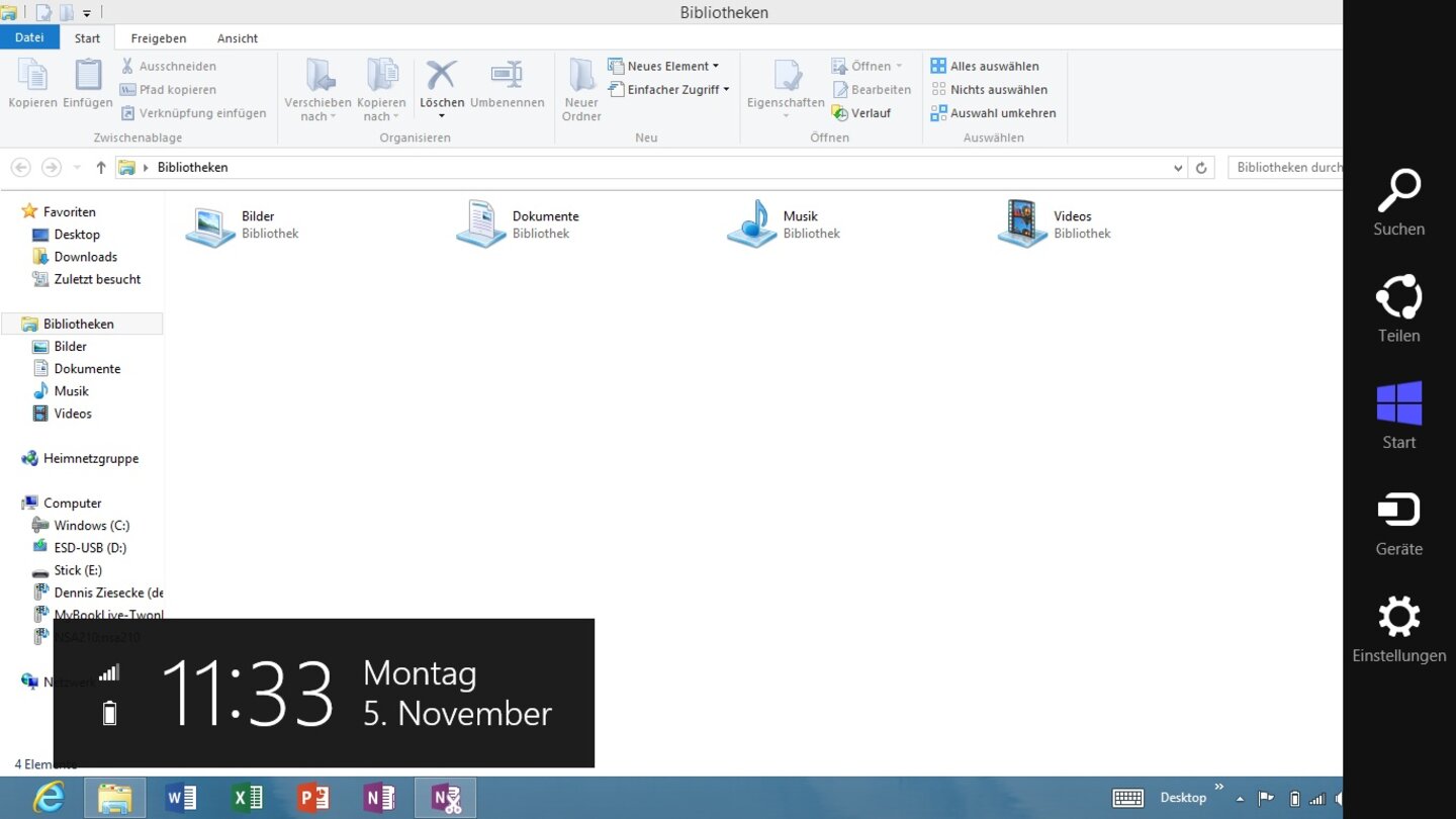 Microsoft Windows 8 RT auf dem Microsoft Surface