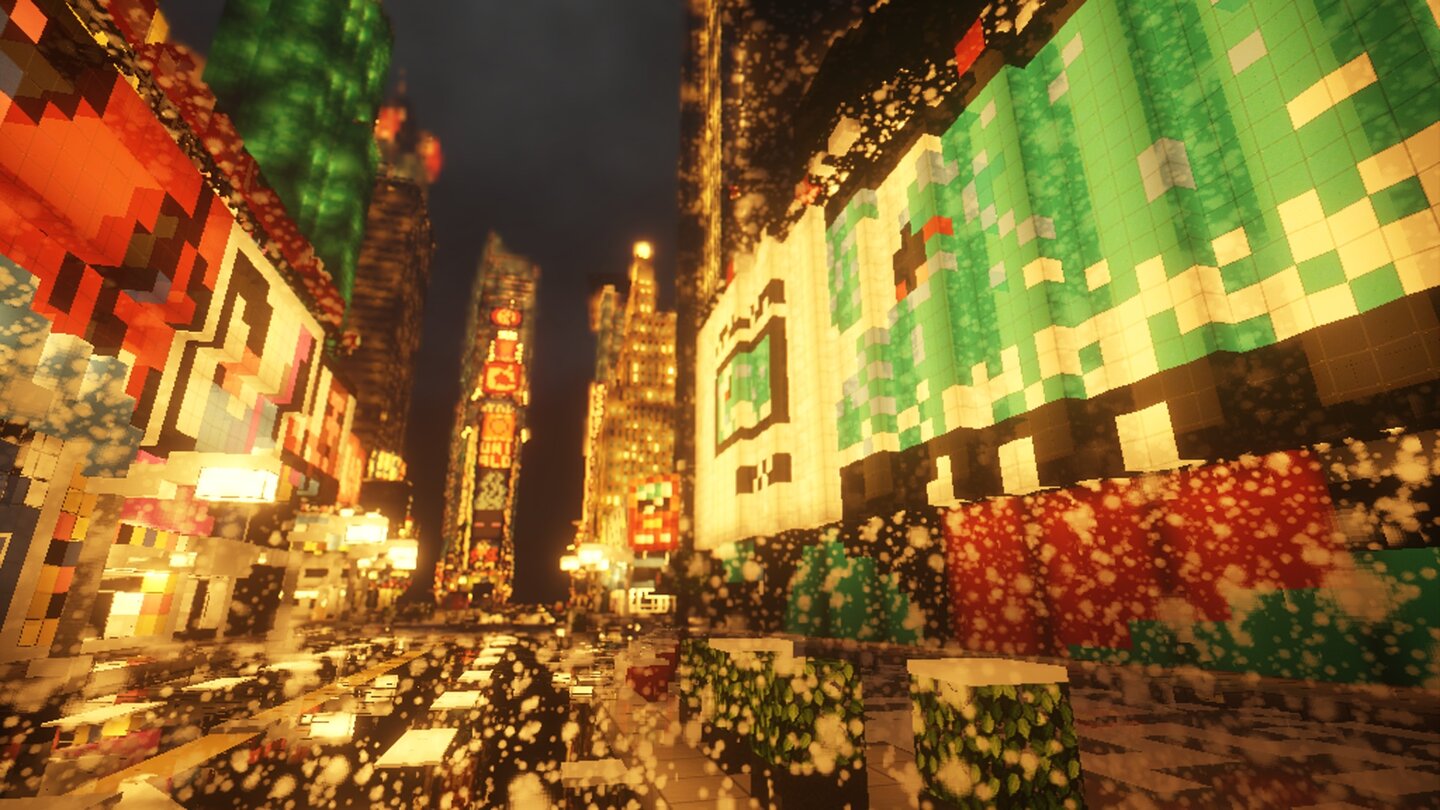 MinecraftDer Times Square in Klötchen-Optik