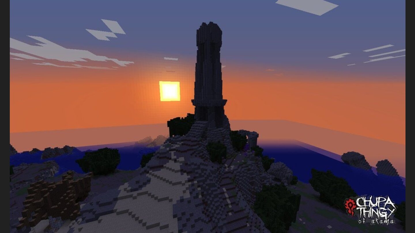 World of Warcraft nachgebautIn diesem Bild zeigt der Modder Ramsey einen Nachbau des Turms von Ethel Rethor in Desolace.
