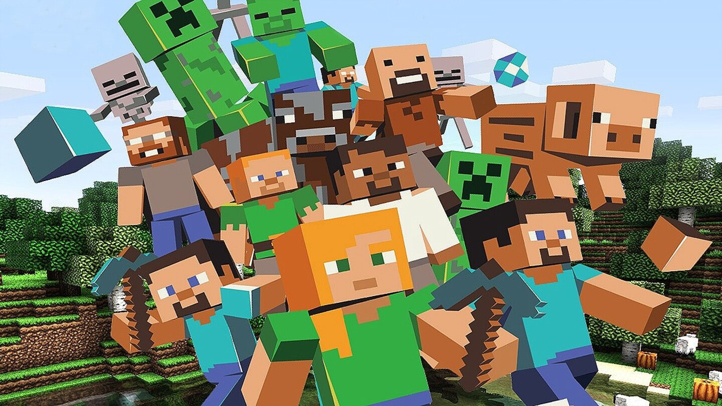 MinecraftDer zeitlose Klötzchen-Baukasten ist längst mehr geworden, als ein Spiel: Das Indie-Projekt Minecraft avancierte zu einem gewaltigen Projekt mit dem tausende Fans, Modder und Spieler experimentieren, nachbauen, craften, basteln und lernen. Die Spielwelt bietet schier endlose Möglichkeiten, vom Bau einer einfachen Hütte bis hin zu komplexen Schaltkreisen, Kämpfe gegen Monster und die Jagd nach seltenen Rohstoffen.
Die Xbox One Edition bietet gegenüber der 360-Variante flüssigere 60 Bilder pro Sekunde, schärfere Optik und höhere Weitsicht. Dazu gibt's noch exklusive Themen-Blöcke zu Skyrim, Mass Effect und Halo, sodass jeder Elemente aus seinem Lieblingsspiel nachbauen kann.