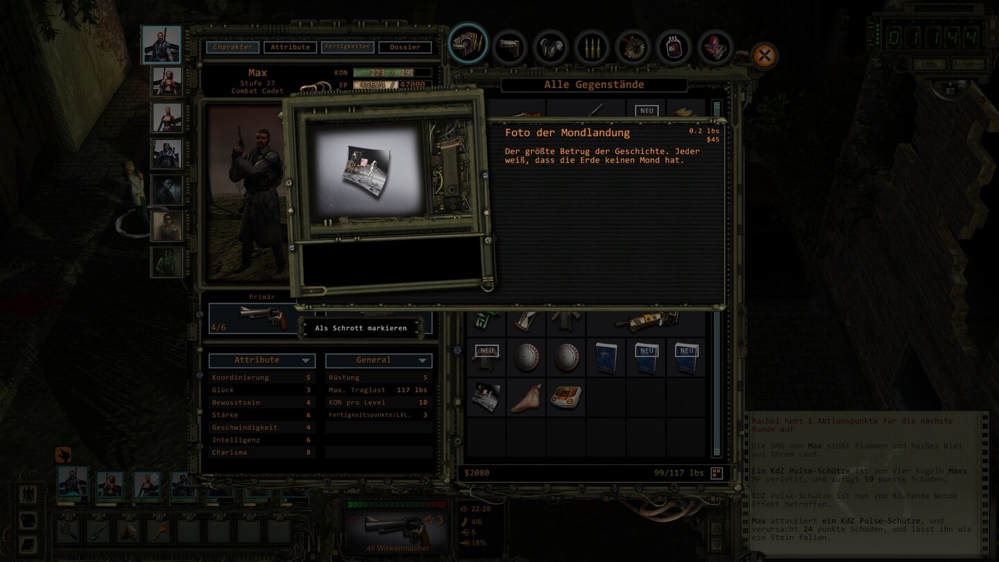 Easter Eggs in Wasteland 2 - MondlandungEin Klassiker unter den Verschwörungstheorien ist bekanntlich die vermeintlich gefälschte Mondlandung von 1969. Dabei ist die Sachlage doch ganz klar, wie Wasteland 2 zeigt: »Jeder weiß, dass die Erde keinen Mond hat.«