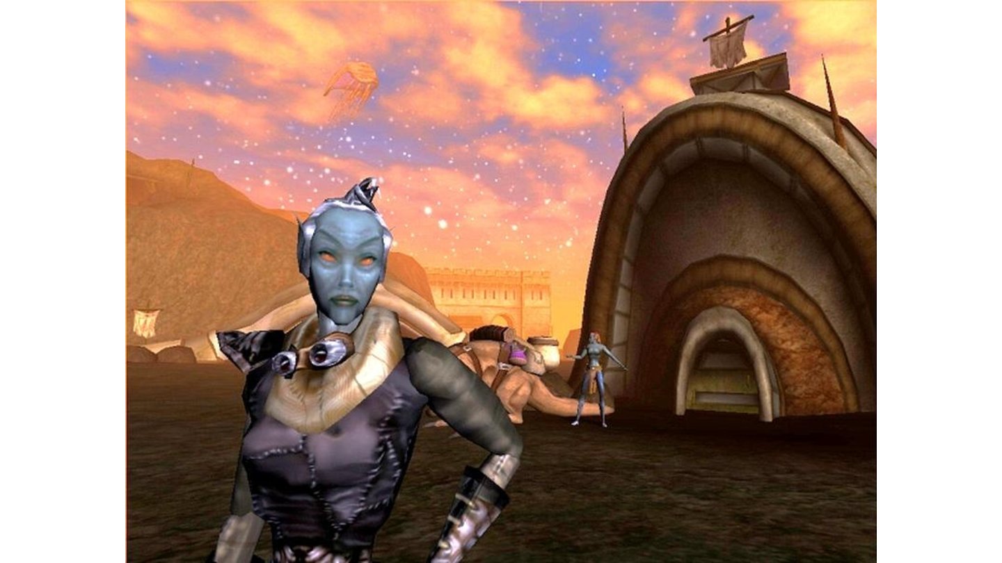 The Elder Scrolls III: Morrowind (2002)
Morrowind kommt 2002 in beeindruckender 3D-Grafik auf den Markt. Als Auserwählter müssen wir auf der Insel Vvardenfell eine uralte Prophezeiung erfüllen und gegen eine seltsame Krankheit ankämpfen. Tribunal und Bloodmoon von 2002 und 2003 erweitern die Spielwelt um neue Gebiete und setzen die Geschichte um den Auserwählten fort. Außerdem ist es in Bloodmoon möglich, sich in einen kampfstarken Werwolf zu verwandeln.
