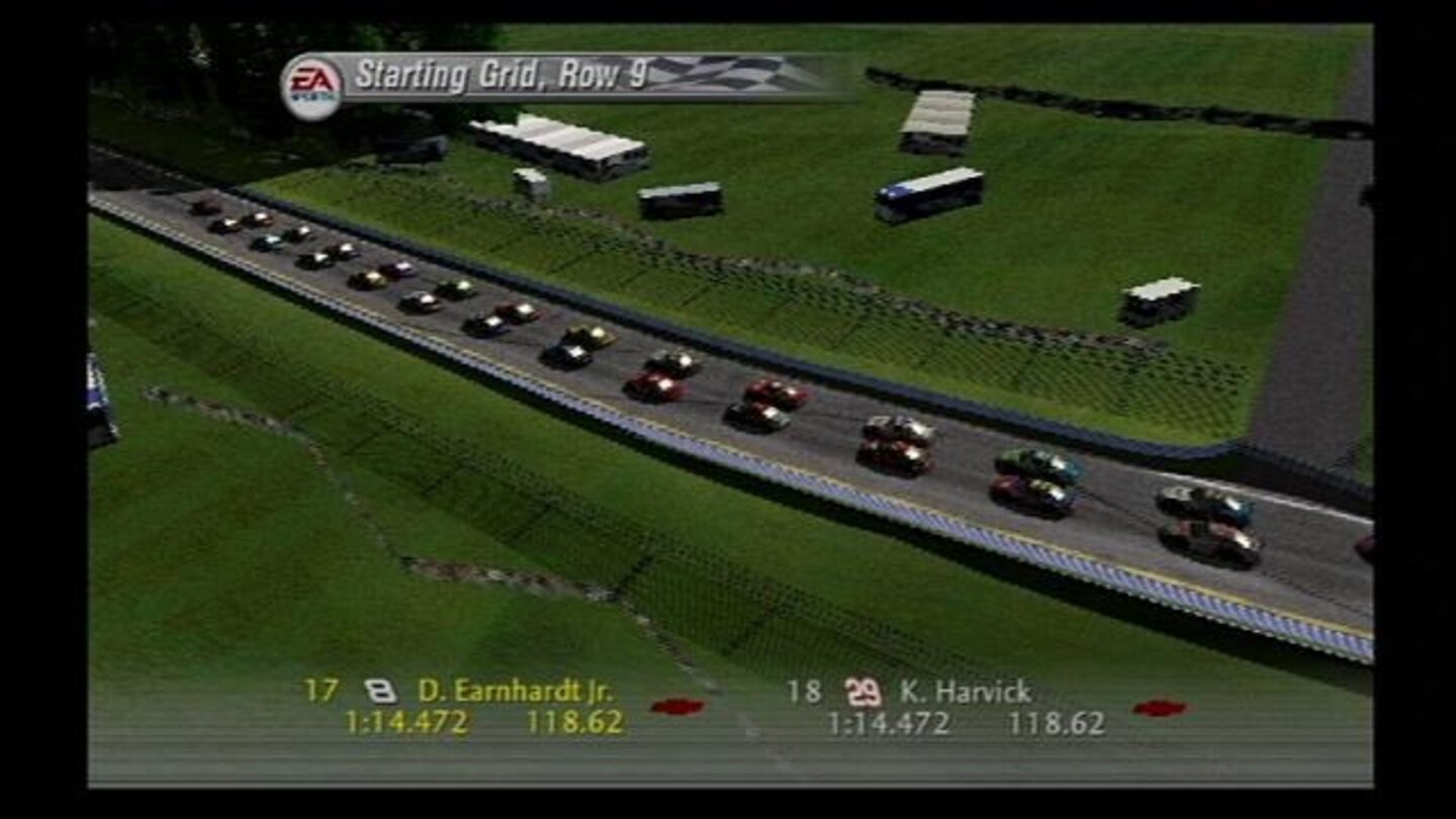 An overhead view of the starting line-up at the Glen