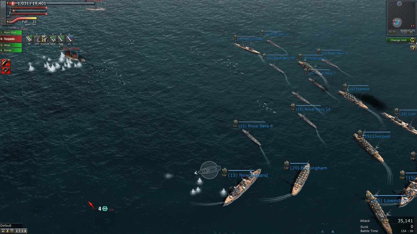 Navy Field 2... aber die Kriegsmarine hat erlebt eine böse Überraschung, als die britischen Geschwader sie einholen und beschießen.