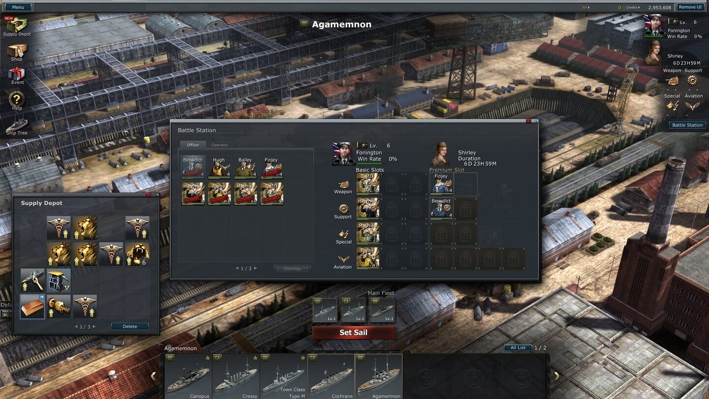 Navy Field 2Zur Unterstützung können wir noch einen Offiziersstab einsetzen, der uns zusätzlich in den verschiedenen Teilbereichen unterstützt und Erfahrung erhält.