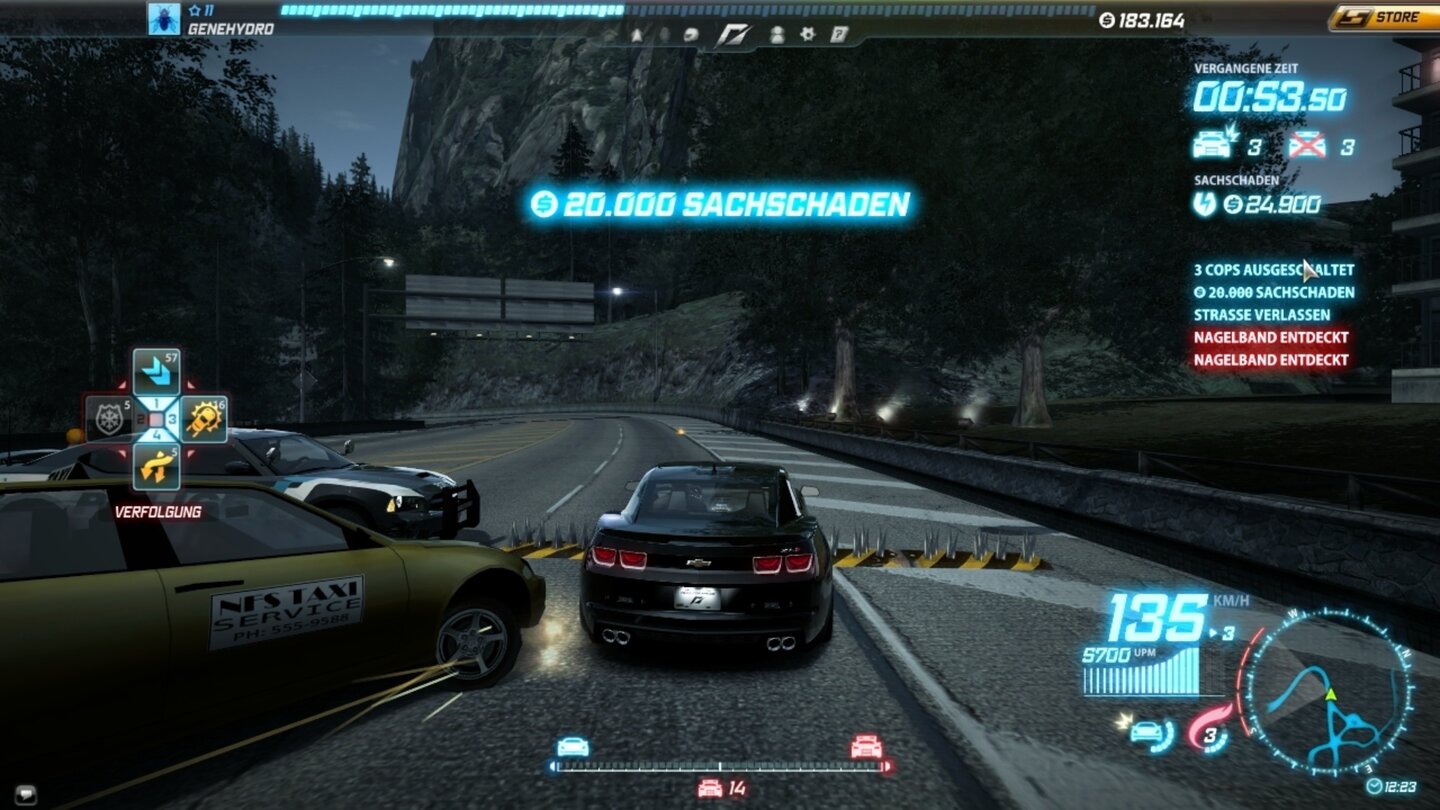 Need for Speed WorldWer im Flucht-Modus nicht aufpasst, der hat schnell platte Reifen. In diesem Fall kommt jede Hilfe zu spät.