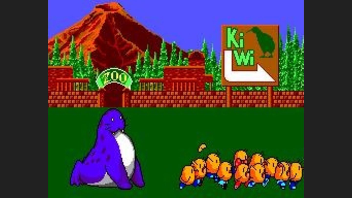 The kiwis get away from the leopard seal...