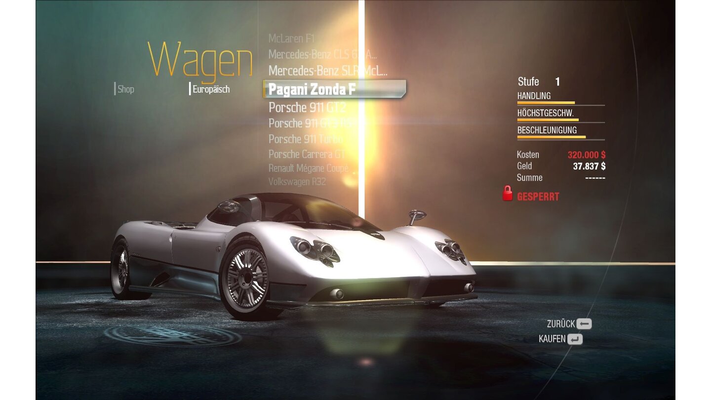 NFS Undercover: Pagani Zonda F