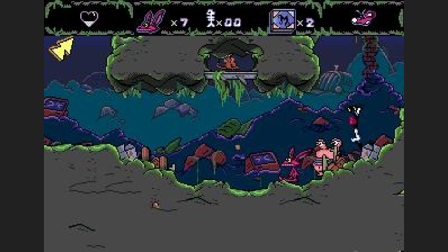 Monkeys throw things at us! The yellow arrows show the right direction