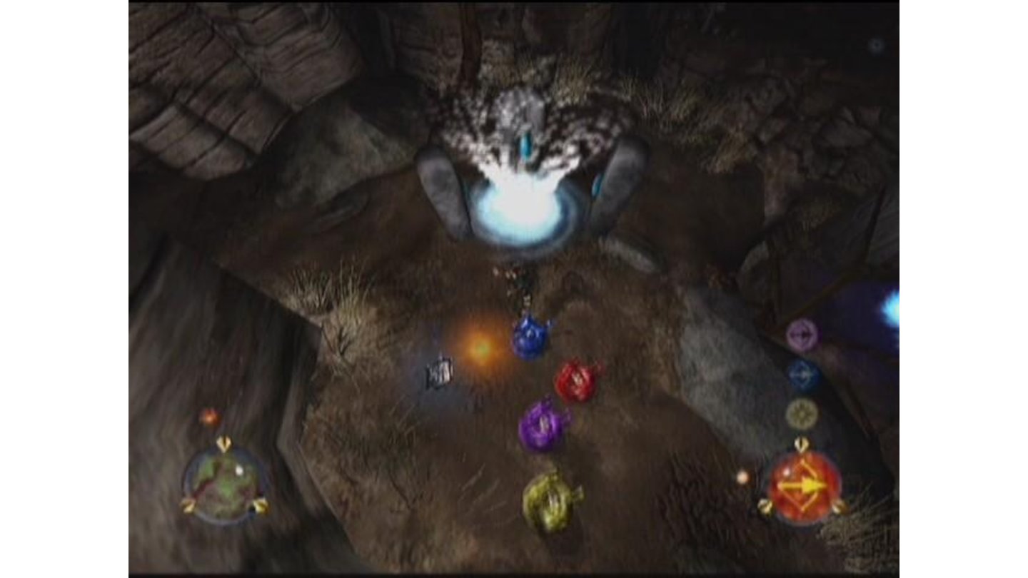 Several different elemental slimes try to get the jump on Arran.