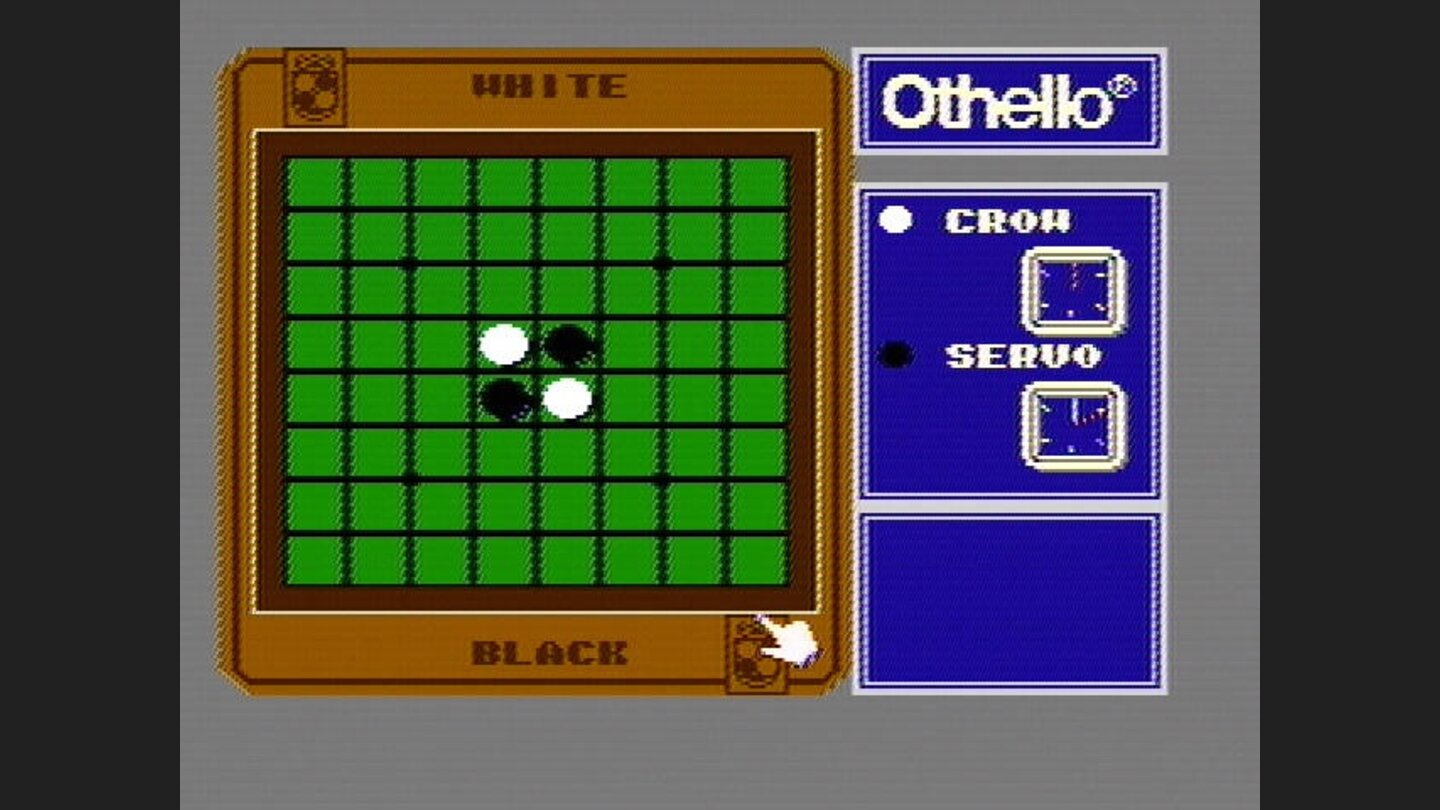 The game starts with four pieces on the board