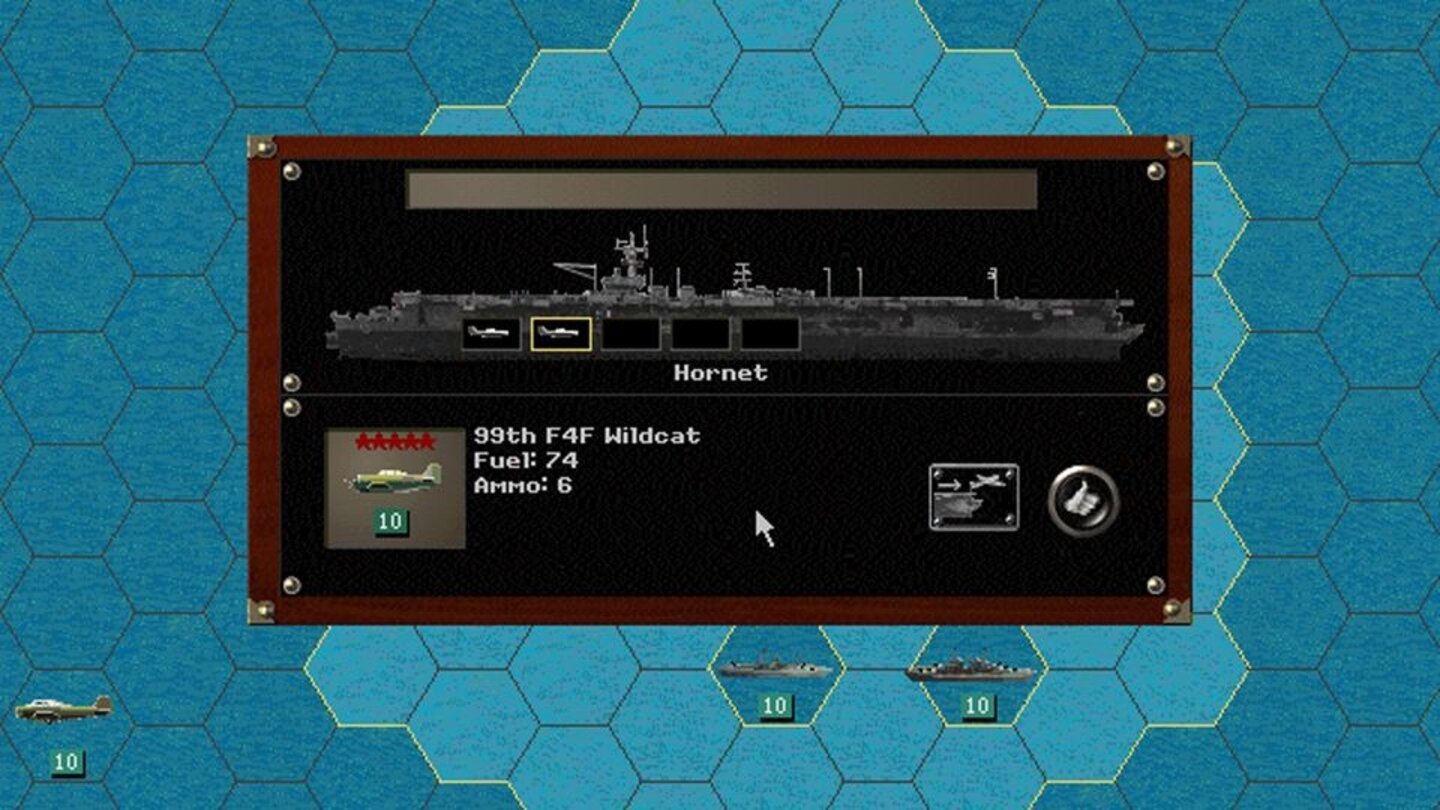 Pazifik Admiral (1997) Weil Flugzeugträger den Pazifikkrieg entscheidend beeinflusst haben, kriegen die legendären Träger ein eigenes Interface, inklusive »Parkplätzen« für die Flieger. Schließlich müssen die Dinger ja tanken und aufmunitionieren.