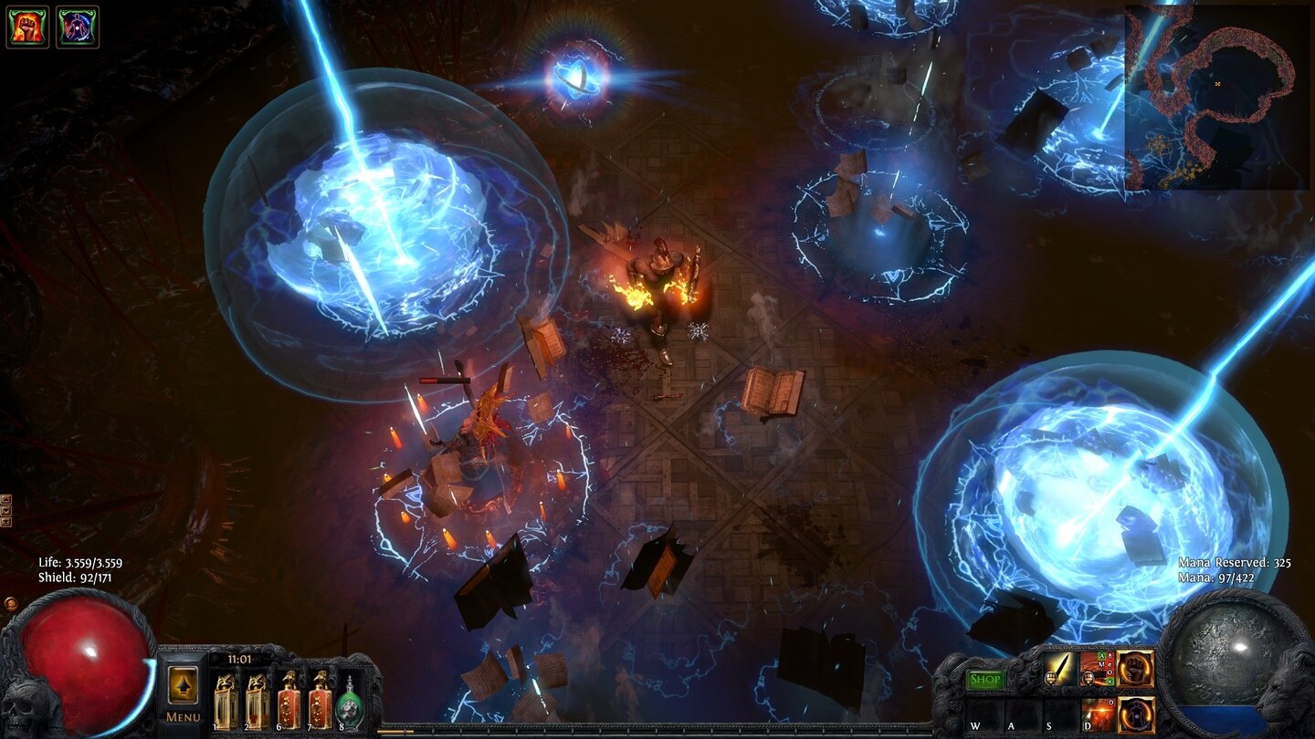 Path of Exile: The AwakeningDie neuen Bosse sind eine echte Herausforderung an die Bewegungs- und Antizipationsfähigkeiten des Spielers.