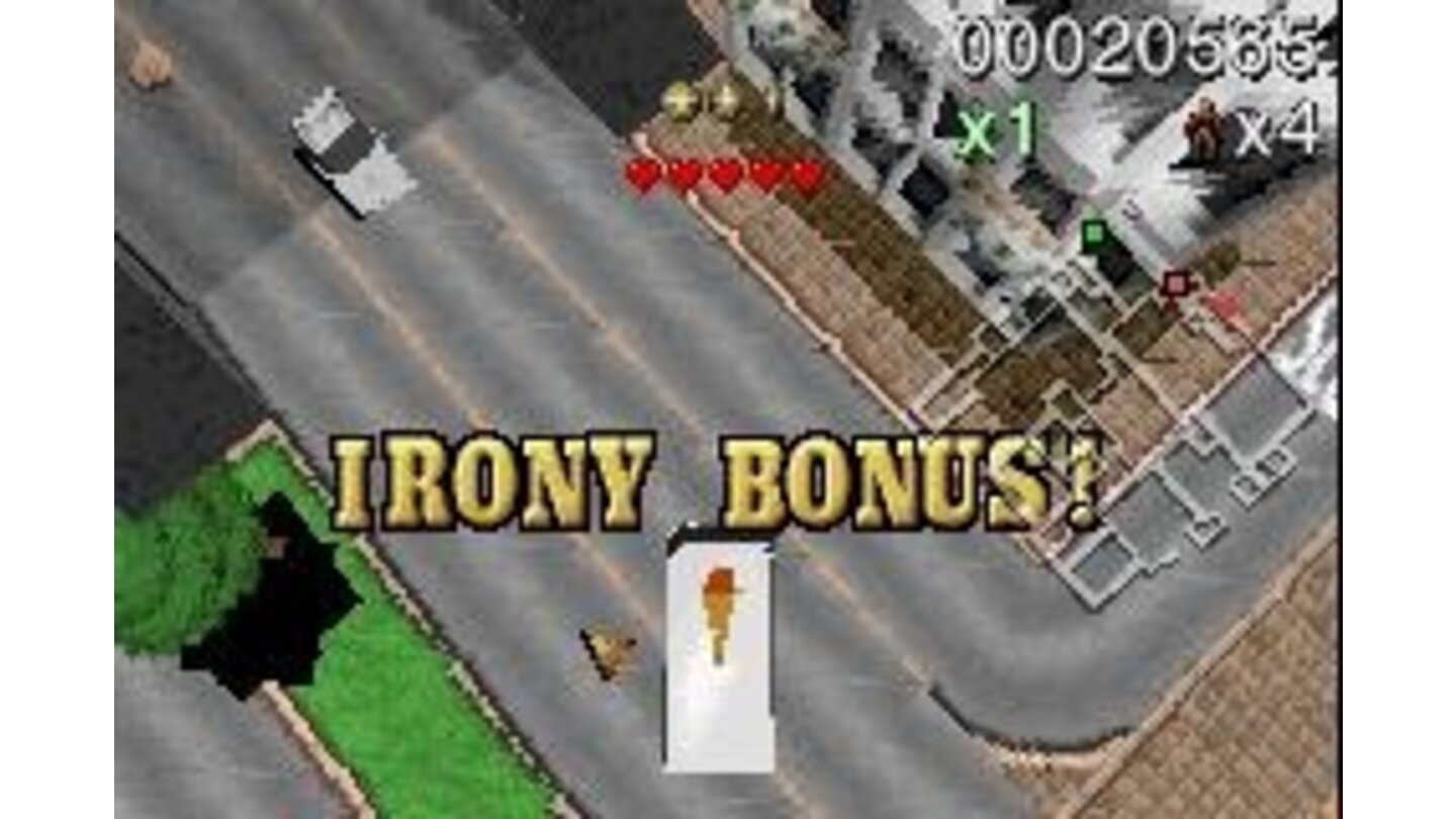 You get the 'Irony Bonus' when you run over people with their own vehicle.