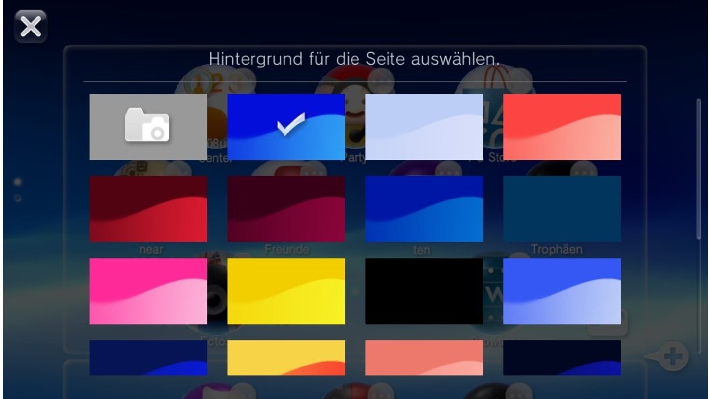 Die PS Vita personalisierenDes Weiteren habt ihr so die Möglichkeit, das Hintergrundbild zu ändern.