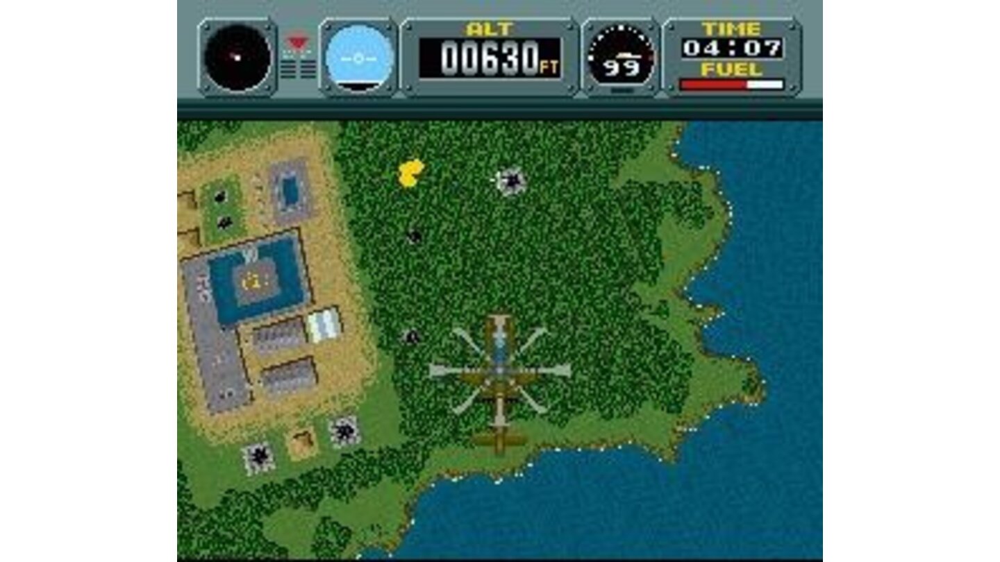 ...in which you get to fly a chopper and shoot down baddies. When you complete this level the game enters expert mode