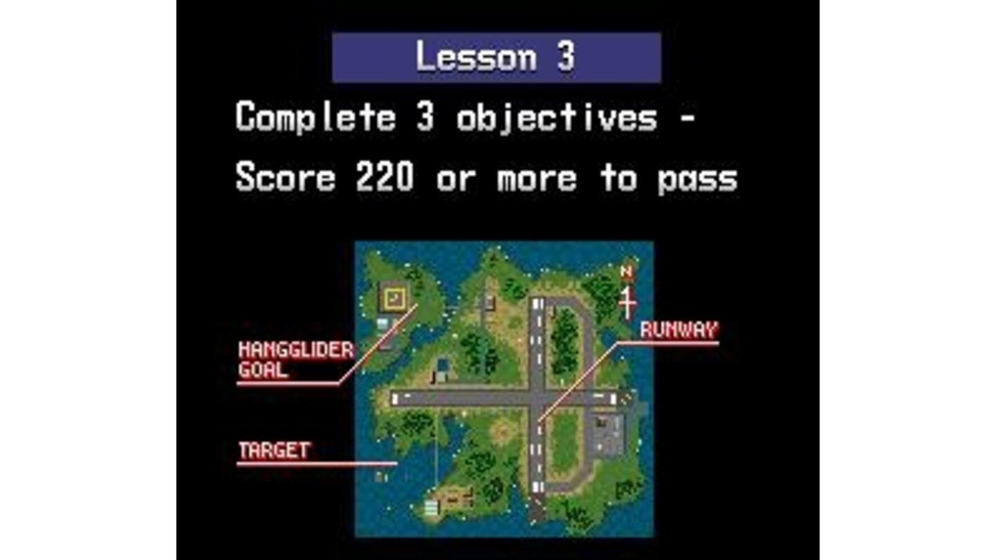 Before every lesson you get to see the lesson-map with the targets for the missions the lesson consists of