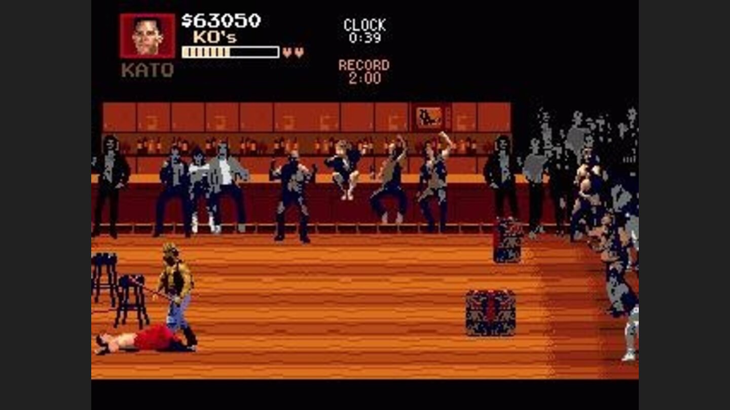 Knock your opponent in the crowd or use the objects scattered around for a brutality bonus.
