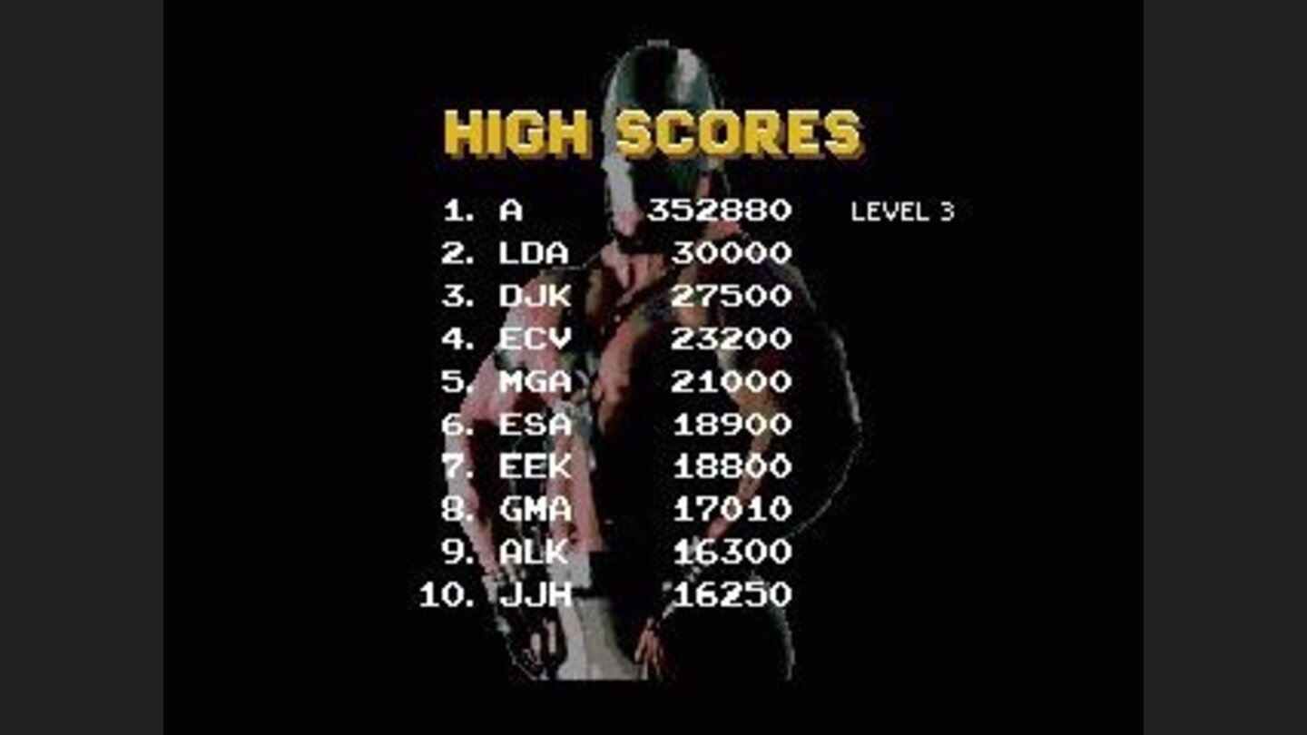 Highscores screen