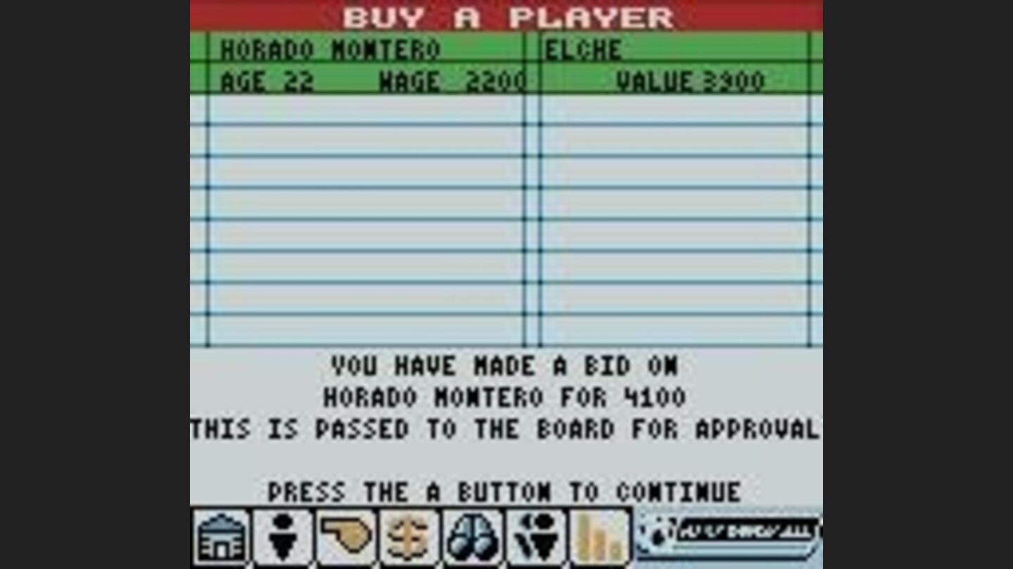 Making a bid on a player