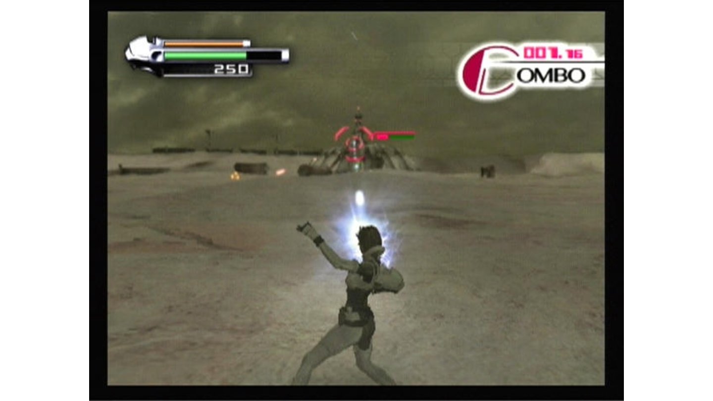 Blasting an enemy on the first level