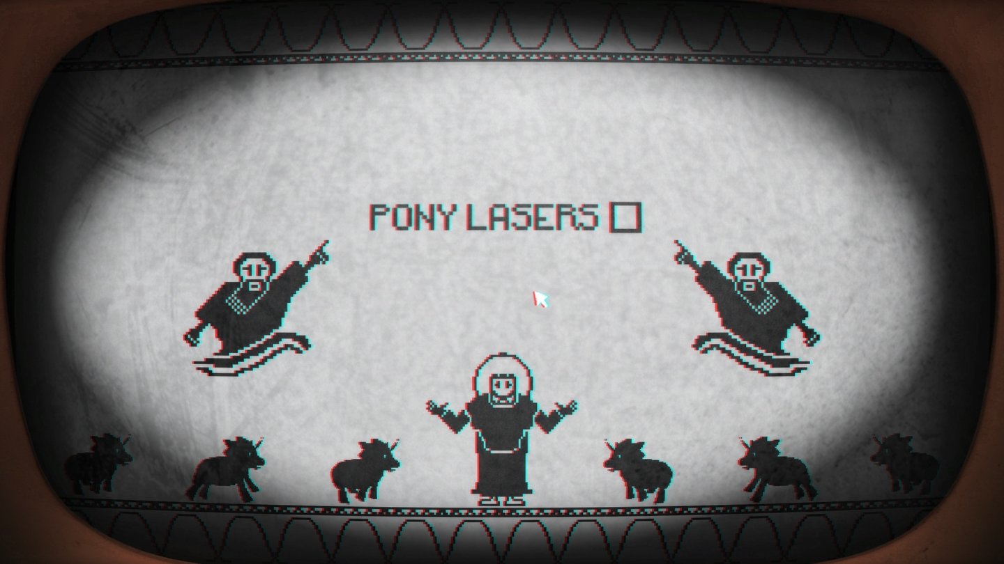 Pony IslandDie Laser-Fähigkeit unseres Mini-Rosses schalten wir erst im Optionsmenü frei.