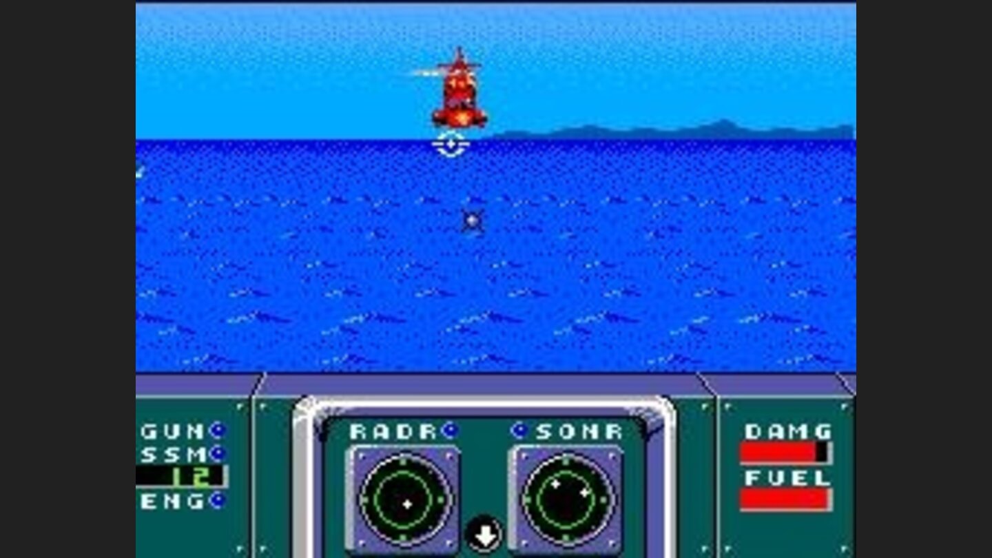 A red chopper launches a missile at you