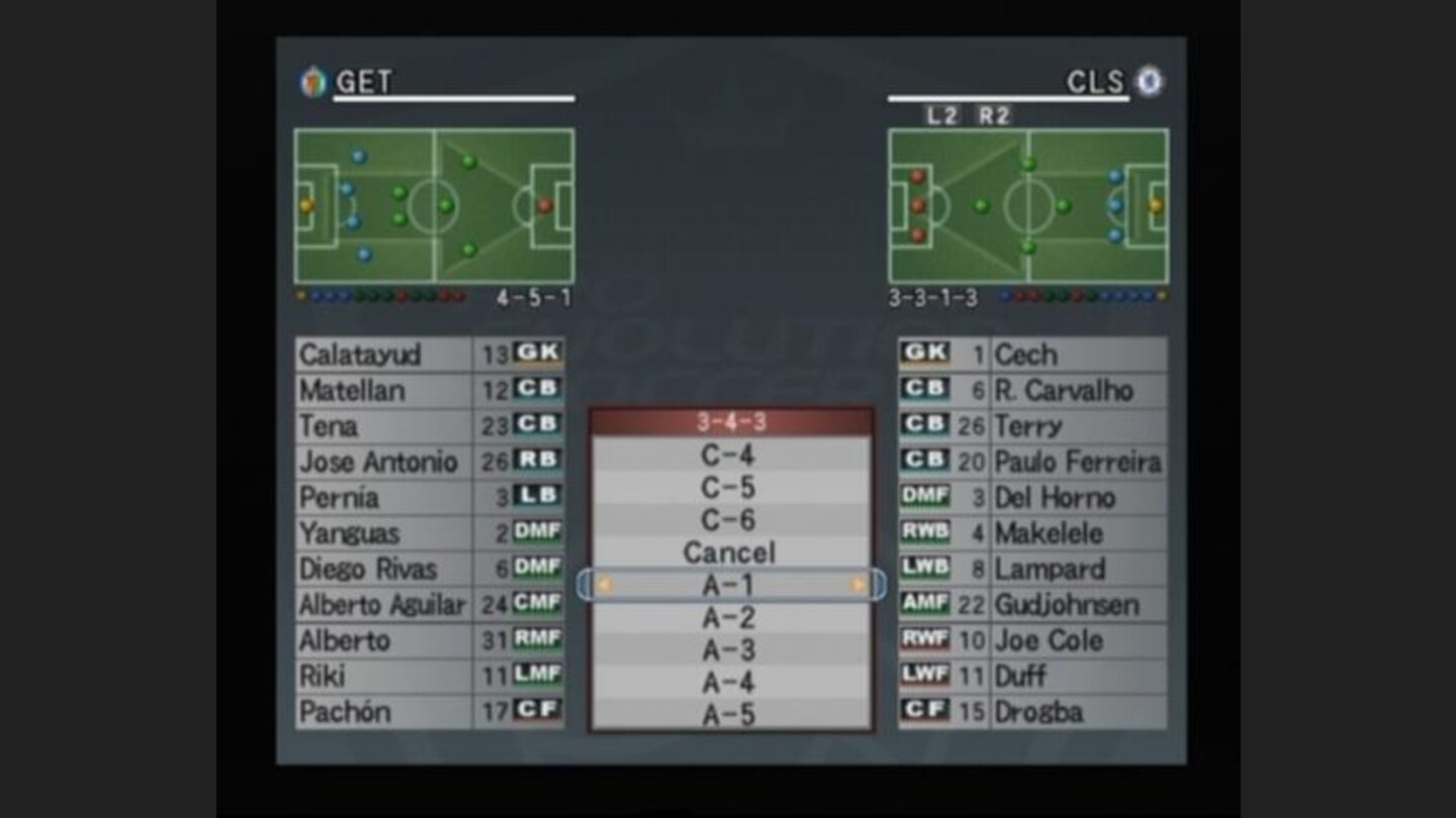 Setting the right formation prior to match start